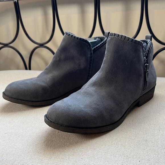 New! Dr. Scholl’s Hayzel ankle boots gray faux suede girls size 5 - Picture 3 of 11